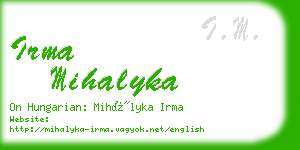 irma mihalyka business card